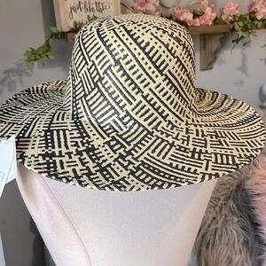 Straw Hat Sun Gardening Floppy Womens One Size New Two Tone